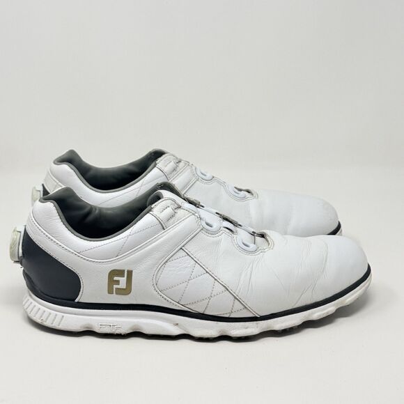 FootJoy Other - Footjoy Pro SL BOA Golf Shoes Mens 10 M White Black Leather Spikeless 53596